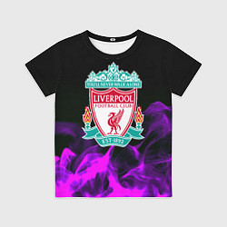 Детская футболка Liverpool неоновый огонь