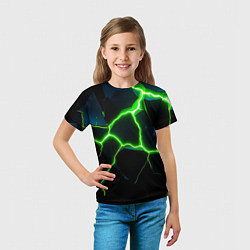 Футболка детская Green split, цвет: 3D-принт — фото 2