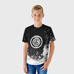 Футболка детская Inter белый всплеск краско, цвет: 3D-принт — фото 2
