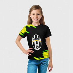 Футболка детская Ювентус кислотные краски лого, цвет: 3D-принт — фото 2