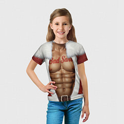 Футболка детская Костюм плохого Санты с накаченным телом, цвет: 3D-принт — фото 2