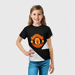 Футболка детская Манчестер Юнайтед полосы, цвет: 3D-принт — фото 2