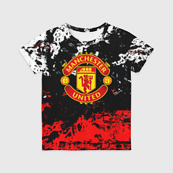 Футболка детская Манчестер Юнайтед краски, цвет: 3D-принт