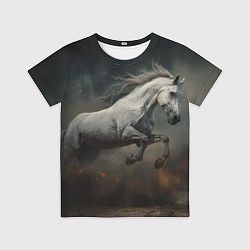 Футболка детская Прыжок белой лошади, цвет: 3D-принт