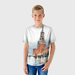 Футболка детская Новогодний Кремль, цвет: 3D-принт — фото 2