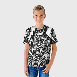 Футболка детская Lightnings and faces - ai art fantasy, цвет: 3D-принт — фото 2