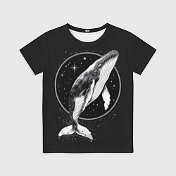 Детская футболка Кит в звездном ореоле