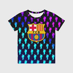 Футболка детская Barcelona люди градиент неон, цвет: 3D-принт