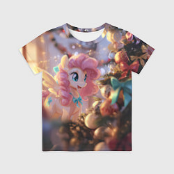 Футболка детская Милая новогодняя лошадка с крыльями, цвет: 3D-принт