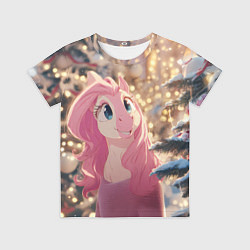 Детская футболка Удивленная лошадка - Новый год