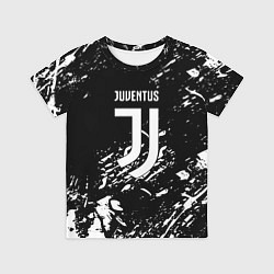 Футболка детская Juventus белые штрихи красок, цвет: 3D-принт
