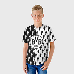 Футболка детская Borussia черно белые люди, цвет: 3D-принт — фото 2