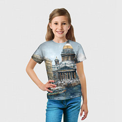 Футболка детская Новогодний снежный Питер, цвет: 3D-принт — фото 2