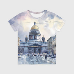 Футболка детская Санкт-Петербург зимний город, цвет: 3D-принт