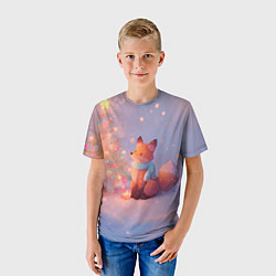 Футболка детская Лисичка Новый год, цвет: 3D-принт — фото 2
