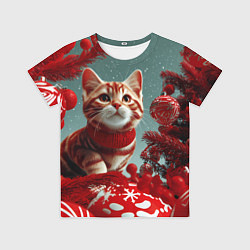 Футболка детская Рыжий кот - Новый год, цвет: 3D-принт