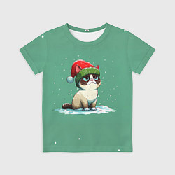 Детская футболка Новогодний мем котик