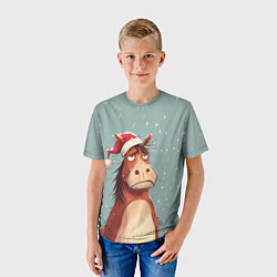 Футболка детская Недовольная лошадка, цвет: 3D-принт — фото 2