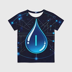 Футболка детская Киберкапля группа крови I, цвет: 3D-принт