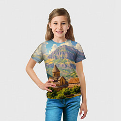 Футболка детская Горный покой: храм среди облаков, цвет: 3D-принт — фото 2