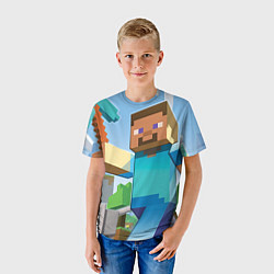 Футболка детская Minecraft World, цвет: 3D-принт — фото 2