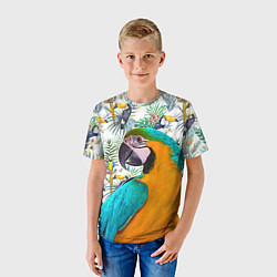 Футболка детская Летний попугай, цвет: 3D-принт — фото 2