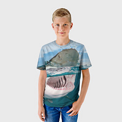 Футболка детская Хищная акула, цвет: 3D-принт — фото 2