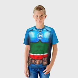Футболка детская Капитан Татарстан, цвет: 3D-принт — фото 2