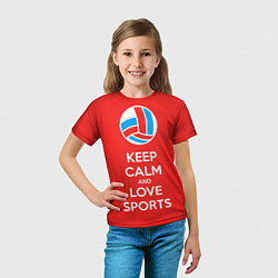 Футболка детская Keep Calm & Love Volleyball, цвет: 3D-принт — фото 2