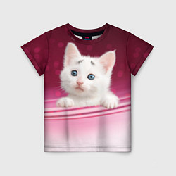 Детская футболка Белый котёнок
