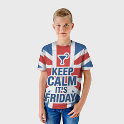 Футболка детская Keep calm its friday, цвет: 3D-принт — фото 2