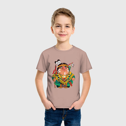 Детская футболка Забавные Индейцы 10 / Пыльно-розовый – фото 3