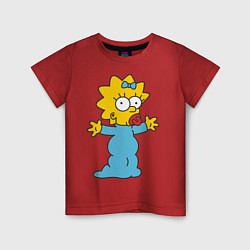 Футболка хлопковая детская Maggie Simpson, цвет: красный