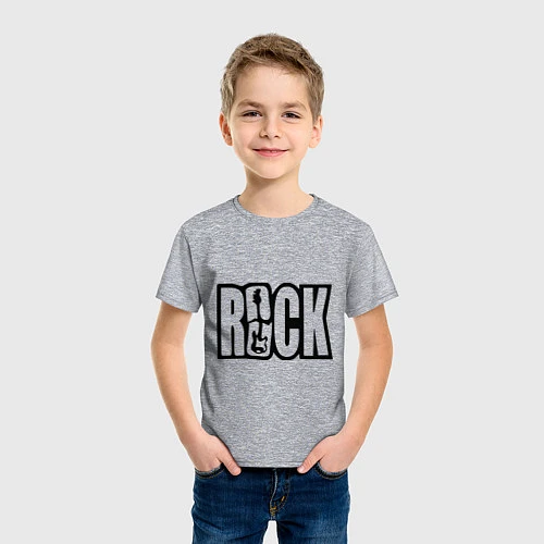 Детская футболка Rock Logo / Меланж – фото 3