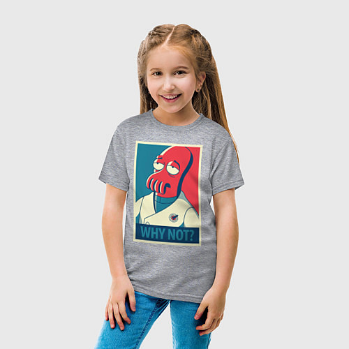 Детская футболка Zoidberg: Why not? / Меланж – фото 4