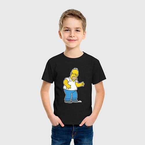 Детская футболка Симпсоны: Гомер / Черный – фото 3