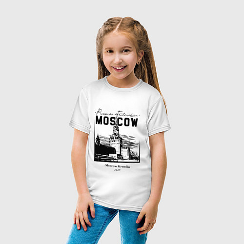 Детская футболка Moscow Kremlin 1147 / Белый – фото 4