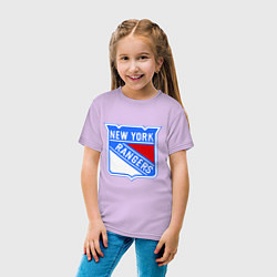 Футболка хлопковая детская New York Rangers, цвет: лаванда — фото 2