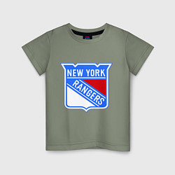 Футболка хлопковая детская New York Rangers, цвет: авокадо