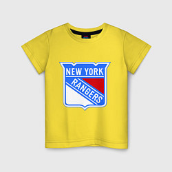 Футболка хлопковая детская New York Rangers, цвет: желтый