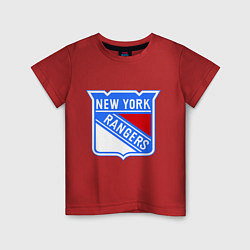 Футболка хлопковая детская New York Rangers, цвет: красный