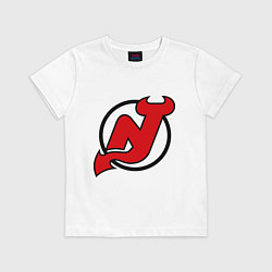 Футболка хлопковая детская New Jersey Devils, цвет: белый
