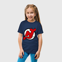 Футболка хлопковая детская New Jersey Devils, цвет: тёмно-синий — фото 2