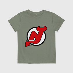 Футболка хлопковая детская New Jersey Devils, цвет: авокадо