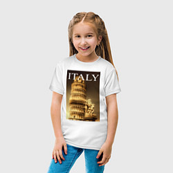 Футболка хлопковая детская Leaning tower of Pisa, цвет: белый — фото 2