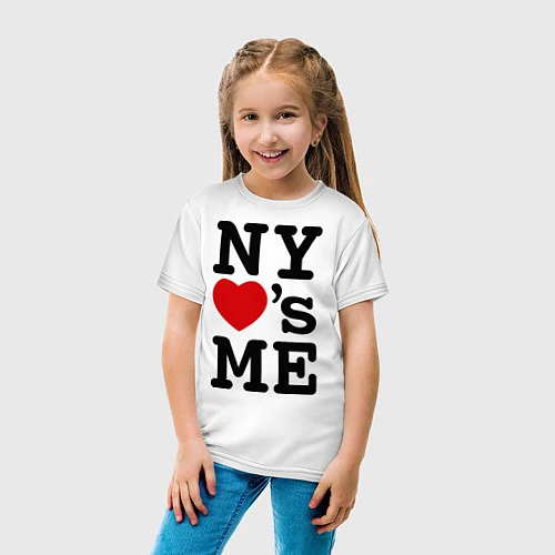 Детская футболка NY loves me / Белый – фото 4