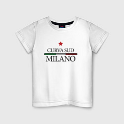 Футболка хлопковая детская Curva Sud: Milano FC, цвет: белый
