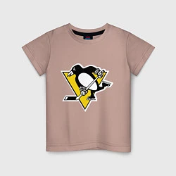 Футболка хлопковая детская Pittsburgh Penguins: Malkin 71, цвет: пыльно-розовый