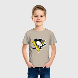 Футболка хлопковая детская Pittsburgh Penguins: Malkin 71, цвет: миндальный — фото 2