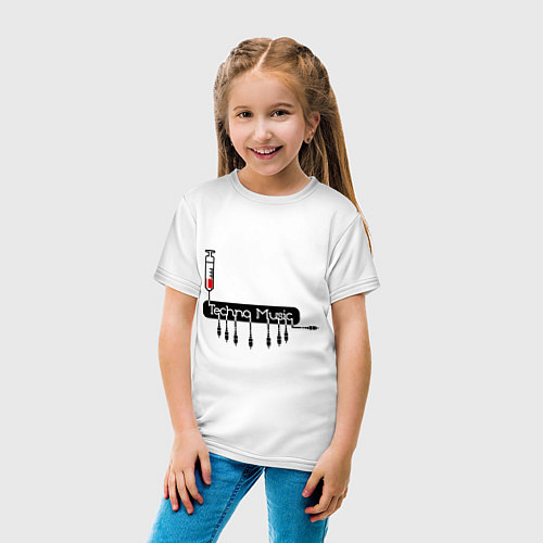 Детская футболка Techno Music Dope / Белый – фото 4